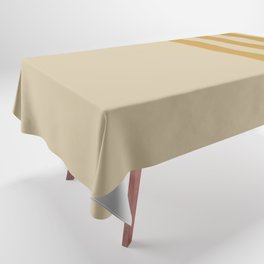 Vintage Beige and Gold Stripes Split in Vertical Halves Tablecloth