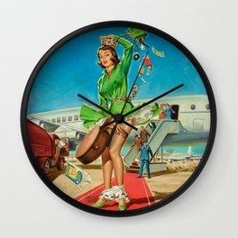 Life of the modern girl humorous female girls rule portrait Wall Clock | Garters, Girlsrule, Independence, Painting, Girlpower, Glassceiling, Pin Up, Humorous, Liberation, Mothers 