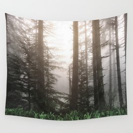 Pacific Northwest Forest Fog Adventures Wall Tapestry