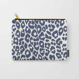 Vintage Blue Iconic Leopard Print Carry-All Pouch