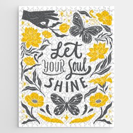 'Let Your Soul Shine' Typography Quote Jigsaw Puzzle