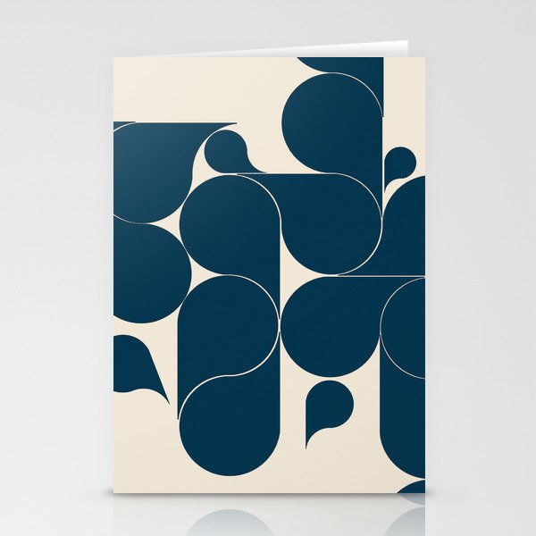 Blue mid century drops Stationery Cards