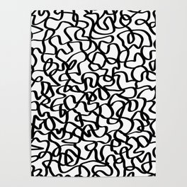 "Tangled" Minimalist Single-Line Art Doodle Pattern Poster