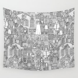 vintage halloween black white Wall Tapestry