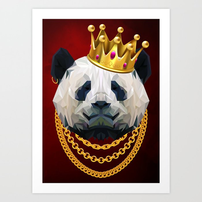 The King of Pandas Art Print