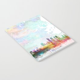 Boston Skyline & Map Watercolor, Print by Zouzounio Art Notebook