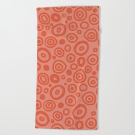 Doodle Circles - Grapefruit Pink Beach Towel