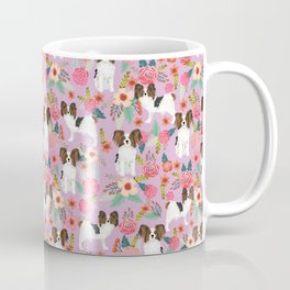 Papillon pet friendly small cute dog breed must have gift for dog lover florals dog pattern print Mug