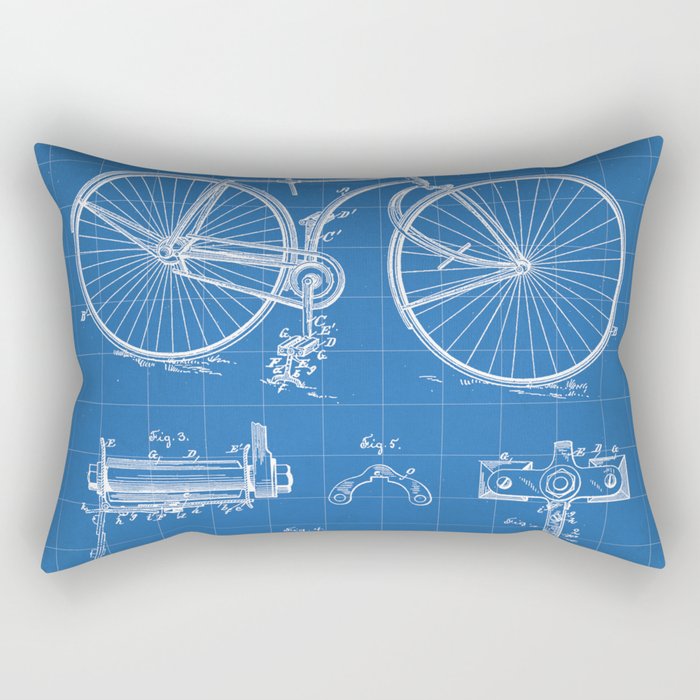 Bicycle Patent - Cyclling Art - Blueprint Rectangular Pillow
