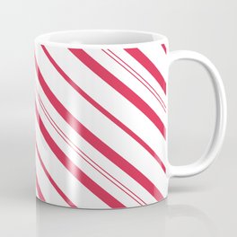 White and Red Peppermint Candy Cane Design Coffee Mug