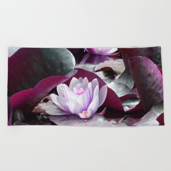 Waterlily Escape Beach Towel