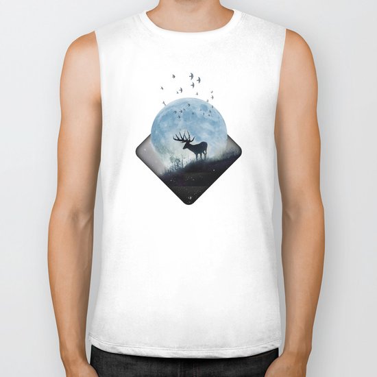 blue moon spill Biker Tank