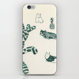 Drzwing of a Palm, Cute pets and a Pineapple iPhone Skin