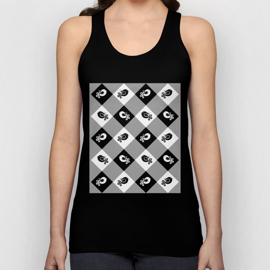 black and white birds 1 Unisex Tank Top