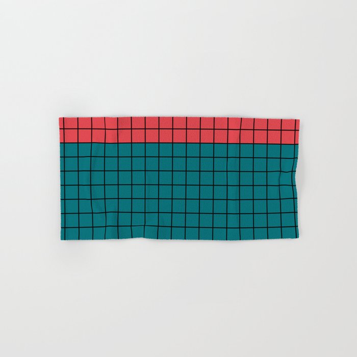 Red Turquoise Plaid Hand Bath Towel By Palitraart Society6