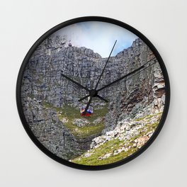 At Table Mountain, Cape Town South Africa Wall Clock | Travel, Photo, Cableway, Color, Capetown, Africa, Kapstadt, Tafelberg, Nature, Tablemountain 