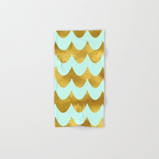 Mint Gold Foil 04 Hand & Bath Towel