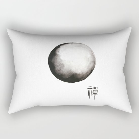 Zen painting and Chinese calligraphy of "Zen" Rectangular Pillow