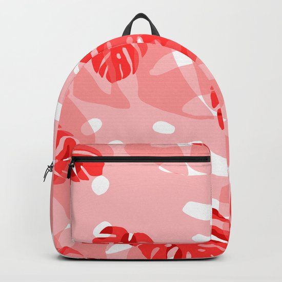 red monstera Backpack