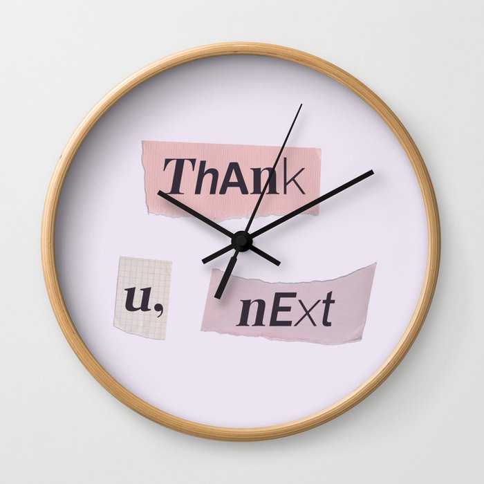 thank you next - Ariana - white Wall Clock