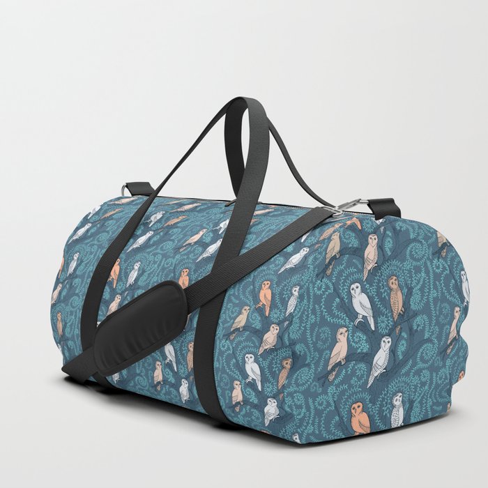 Midnight Blue with Blushing Owls Duffle Bag