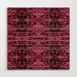 Liquid Light Series 48 ~ Red Abstract Fractal Pattern Wood Wall Art
