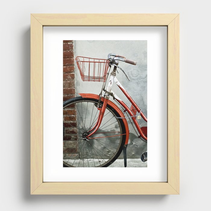 Red bicycle Recessed Framed Print