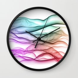 Digital Alcohol Ink Rainbow Waves Wall Clock