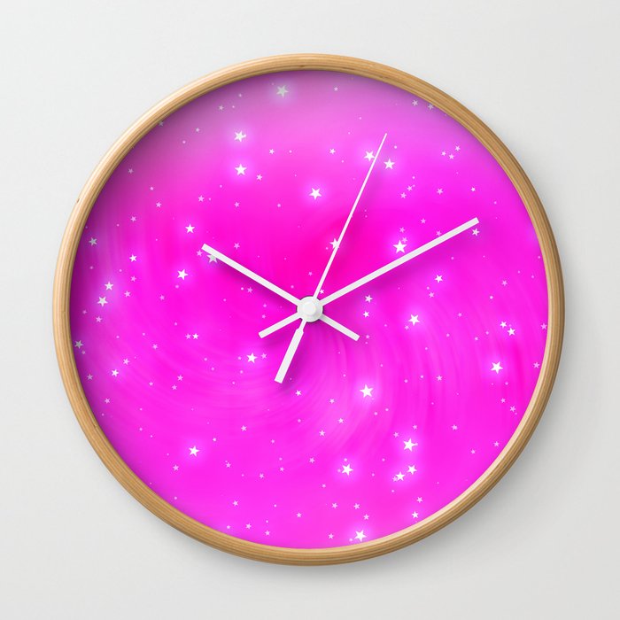 Pink and Stars Wall Clock