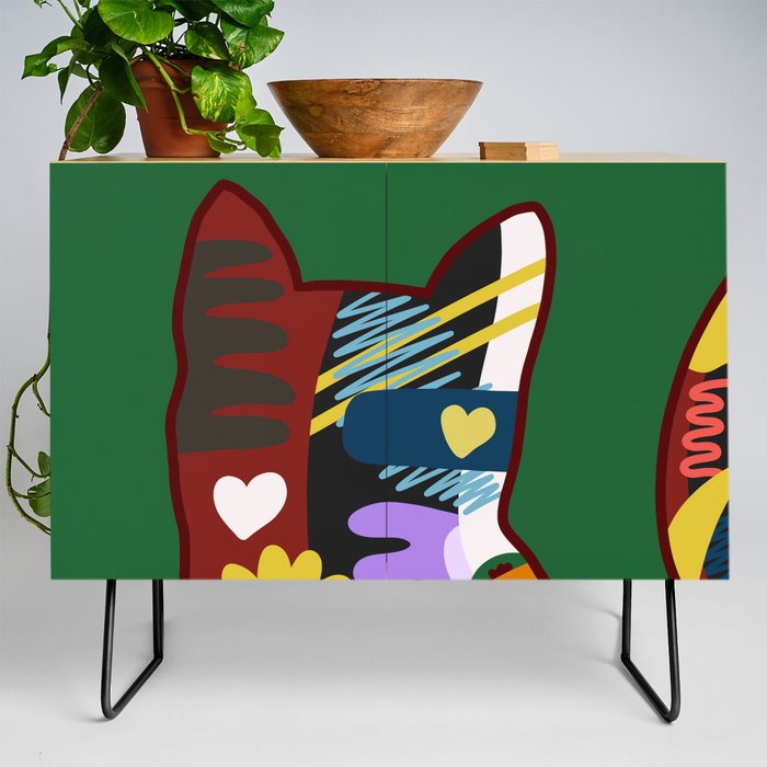 Abstract cat meow 2 Credenza