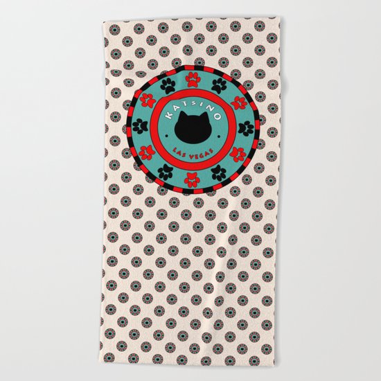 Katsino Las Vegas (animals cats) Beach Towel