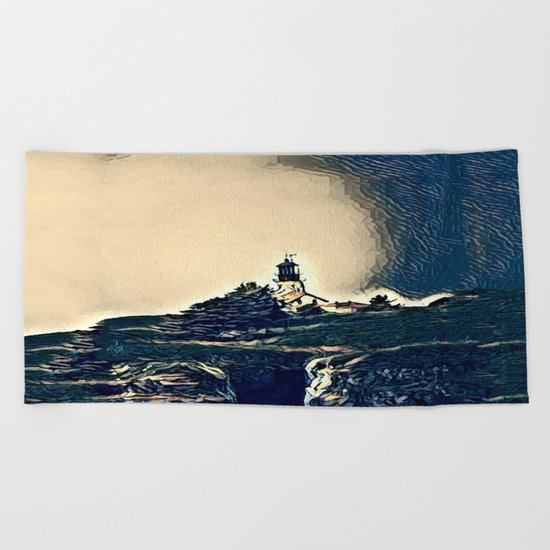 A Light In The Tempest Beach Towel