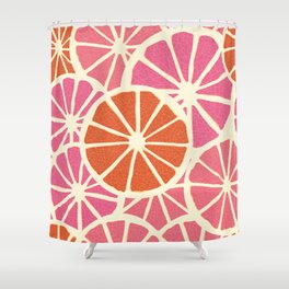Grapefruit slices seamless pattern,fresh citrus background,bright summer surface pattern Shower Curtain