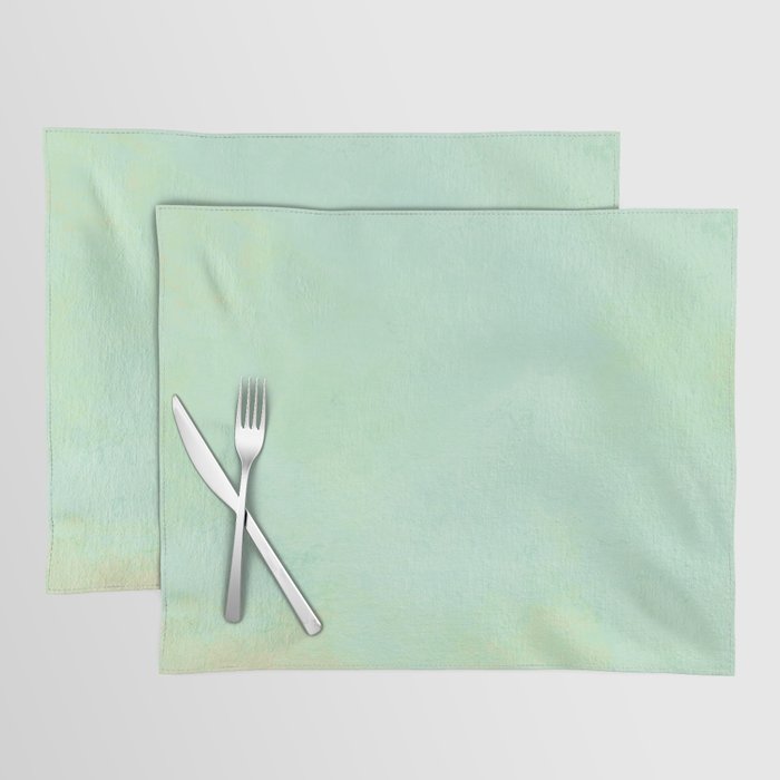 Retro pastel green and nature yellow Placemat