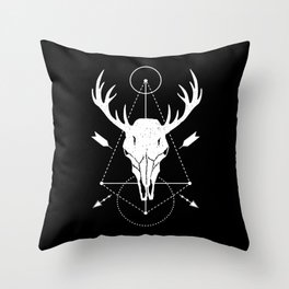 Modern Geometric Deer Skull Hunting Hunters Throw Pillow