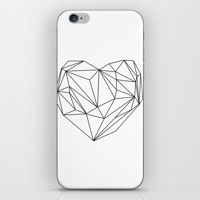 Heart Graphic (black on white) iPhone Skin