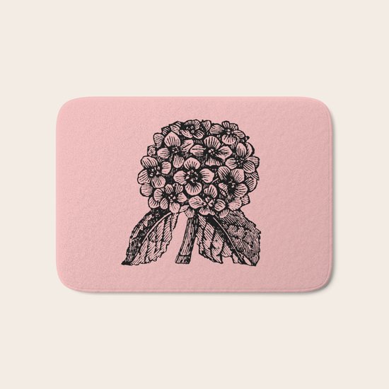 Pink Hydrangea Bath Mat