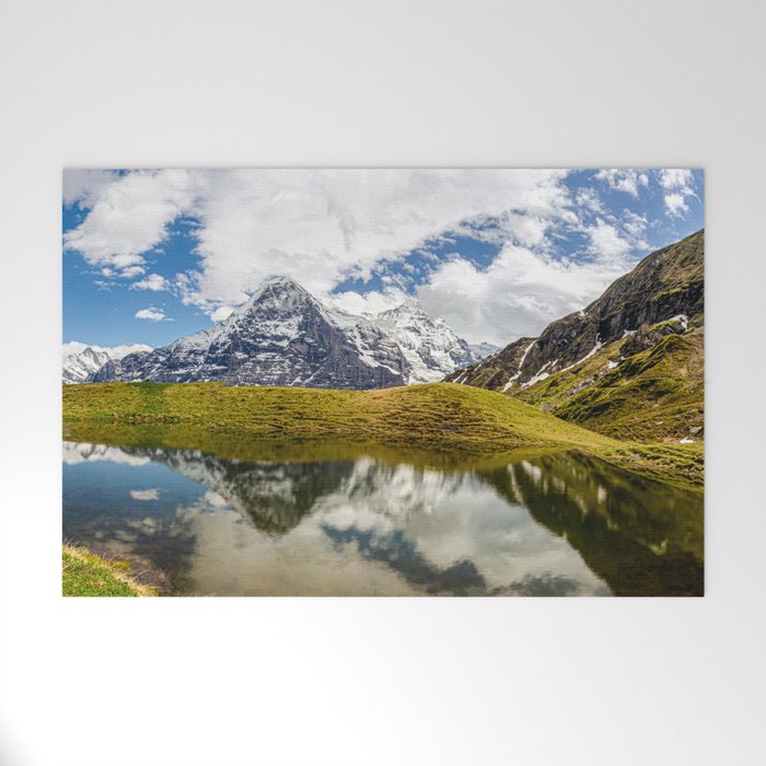 Swiss Eiger mountain reflection Welcome Mat