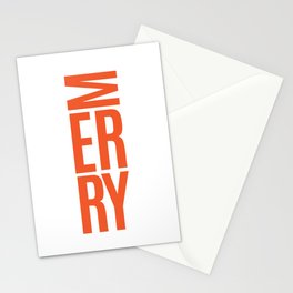 Red Sideways Merry Stationery Cards