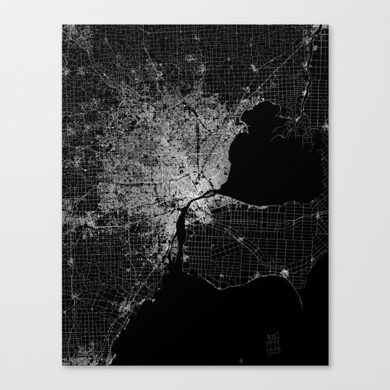 Detroit map Canvas Print