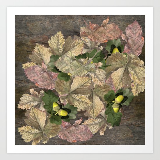Acorns in Autumn Art Print