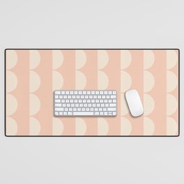 Abstraction_GEOMETRIC_CIRCLE_PATTERN_PINK_POP_ART_0924B Desk Mat