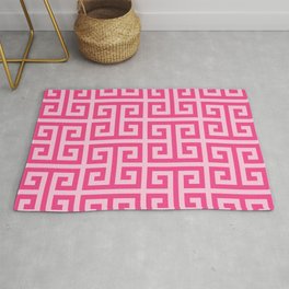 Girly Pink Large Greek Key Pattern Comforters Area & Throw Rug