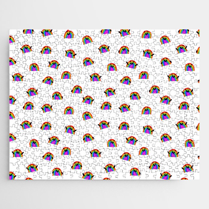Happy Tiny Rainbows Kidulting Fun Happy Pattern Jigsaw Puzzle