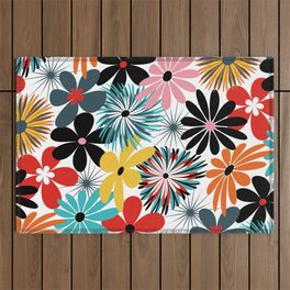 Colorful Flower Extravaganza Outdoor Rug