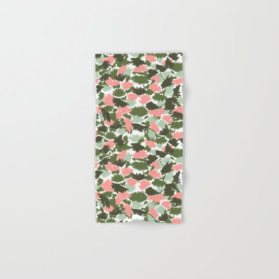 Flowers pastel pink painting watercolor abstract minimal gender neutral florals nursery baby kids Hand & Bath Towel