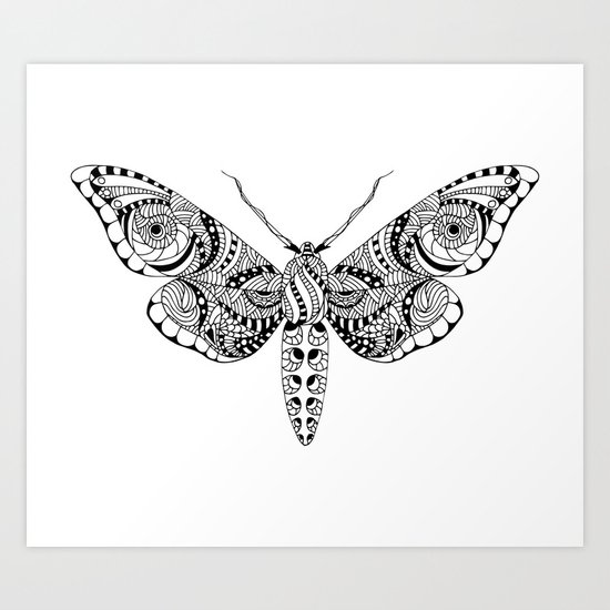 Black butterfly Art Print