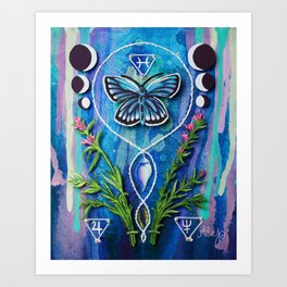 Transformation- Pisces, Butterfly & Hyssop Art Print