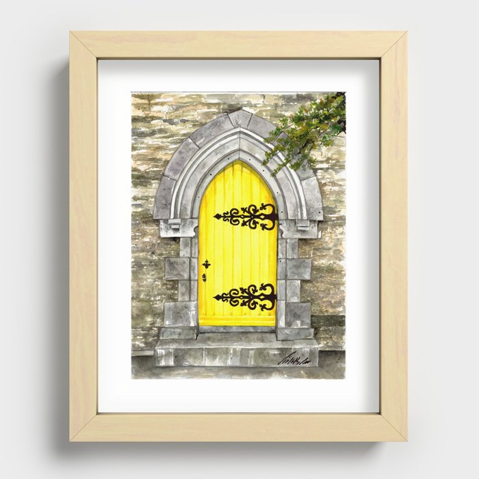 yellow door Recessed Framed Print