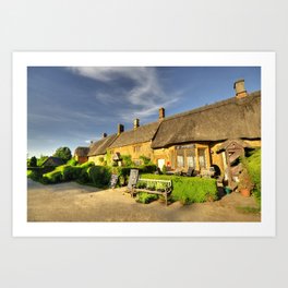 Thatched Cottages at Great Tew  Art Print | Architecture, Photo 